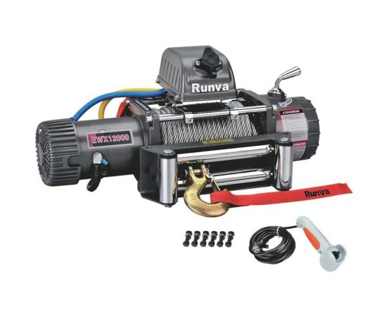 Автомобильная электрическая лебёдка RUNVA 12V 12000 lbs 5443 кг стальной трос EWX12000S 