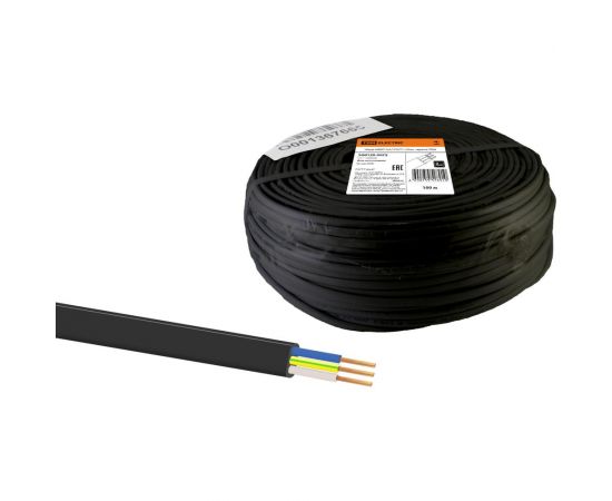 Шнур TDM ШВВП 3х0,5 ГОСТ 100м, черный SQ0120-0072 