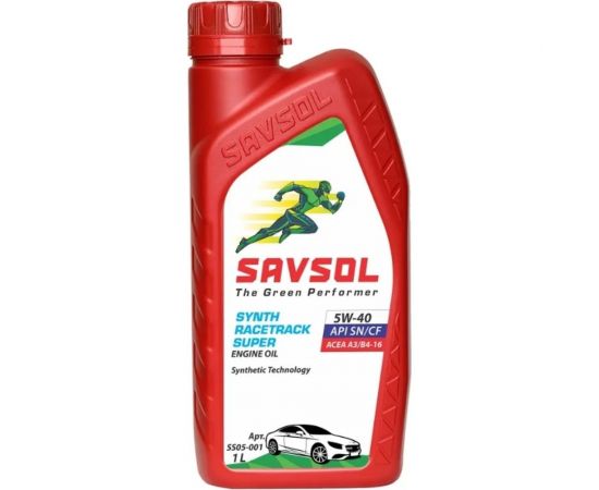 Моторное масло SAVSOL SSS синтетическое, 5W-40, ACEA A3/B4-16, API SN/CF, 1 л SS05-001 