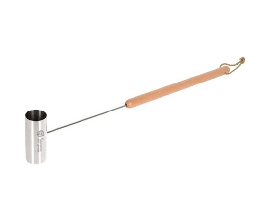 Ковш из нержавеющей стали Банные штучки 0.23 л, длина 69 см, с деревянной ручкой 41297 