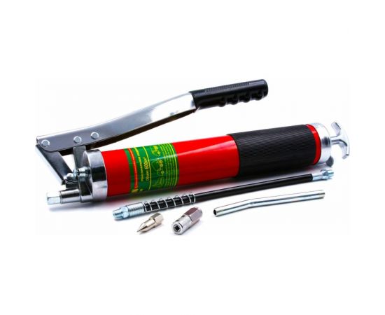 Шприц для консистентной смазки HQ-mech 600 мл, рычажно-плунжерный, 2 плунжера, красный полимер, 2 УТ000002060 