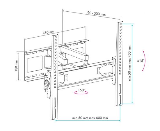 TV кронштейн VLK TRENTO 9 black 51009 – изображение 4