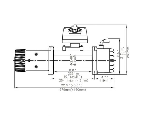 Автомобильная электрическая лебёдка RUNVA 12V 12000 lbs 5443 кг стальной трос EWX12000S – изображение 3