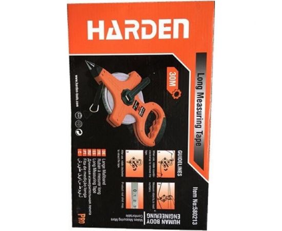 Геодезическая рулетка HARDEN с фибергласовой лентой и открытым корпусом, 30 м. 580213 – изображение 2
