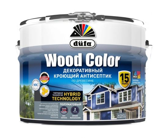Кроющий антисептик Dufa WOOD COLOR белый база 1 9 л МП00-007350 – изображение 3