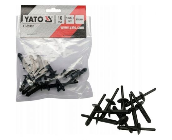 Пластиковые заклепки YATO 5,0x17,2 мм, 10 штук YT-35982 – изображение 5