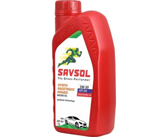 Моторное масло SAVSOL SSR POWER синтетическое, 5W-30, ACEA А5/В5-16, API SL/CF, 1 л SRP-001 – изображение 3