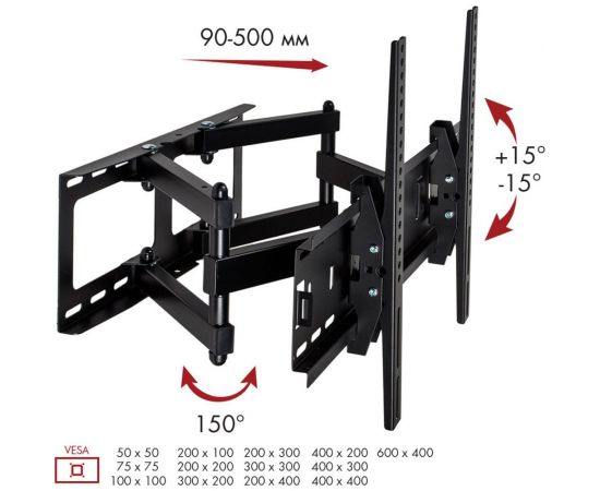 TV кронштейн VLK TRENTO 9 black 51009 – изображение 14