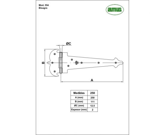Фигурная петля Amig покрытие антик 554-250А – изображение 2