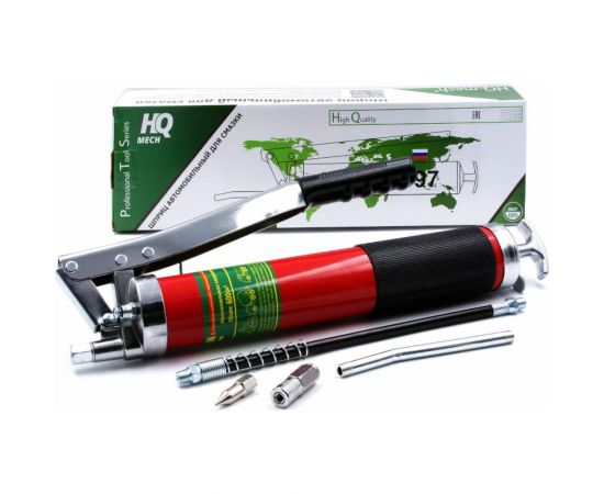 Шприц для консистентной смазки HQ-mech 600 мл, рычажно-плунжерный, 2 плунжера, красный полимер, 2 УТ000002060 – изображение 2