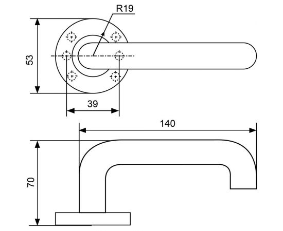 Комплект ручек Стандарт 0203 SS (60-90) INOX нерж. сталь 14873 – изображение 2