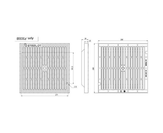 Пластиковая решетка Стилот SteeStart 300x300 мм, А15 черная Р3030В – изображение 2