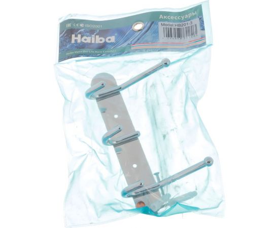 Настенные крючки для полотенец HAIBA металлические, хром HB201-3 – изображение 5