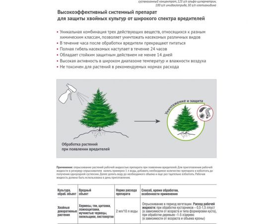 Средство от вредителей на хвойных растениях Август Пиноцид 50 мл 46214591 – изображение 2