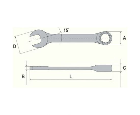 Гаечный ключ Thorvik CSRW10 комбинированный трещоточный короткий, 10 мм 53519 – изображение 2