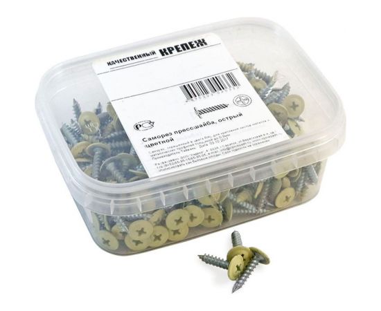 Прессшайба Качественный КРЕПЕЖ 4.2х19 мм, слоновая кость RAL 1014, острая, 220 шт 0200263 КЧ – изображение 2