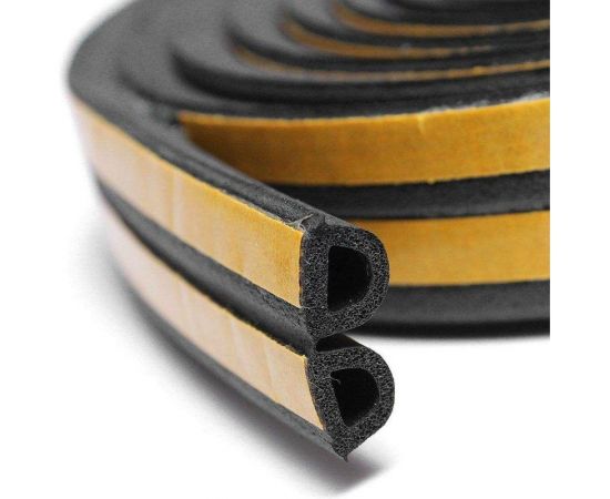 Уплотнитель пром.самоклеящийся ""D"" черный, 12x10, Industrial ZOOM, 50m 02-2-4-220 