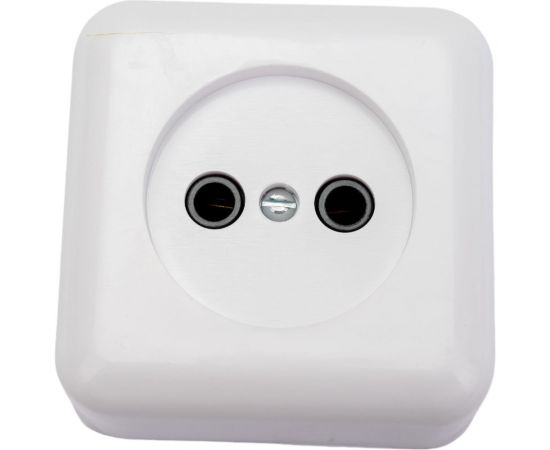 Розетка ООО Ливны-Электро РА 10-007 квадратная, белая,пластик АБС РА 6725 