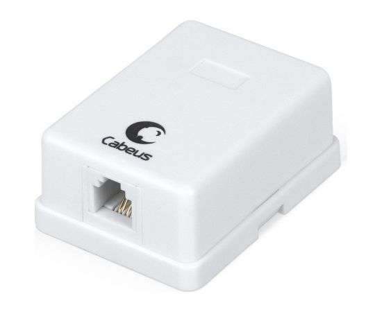 Одинарная внешняя телефонная розетка RJ-12(6P4C) Cabeus белая WS-6P4C-TEL-1 
