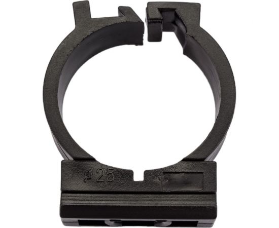 Держатель с фиксатором для труб Greenel D25 мм, черный, 50 шт. GE50182-05 