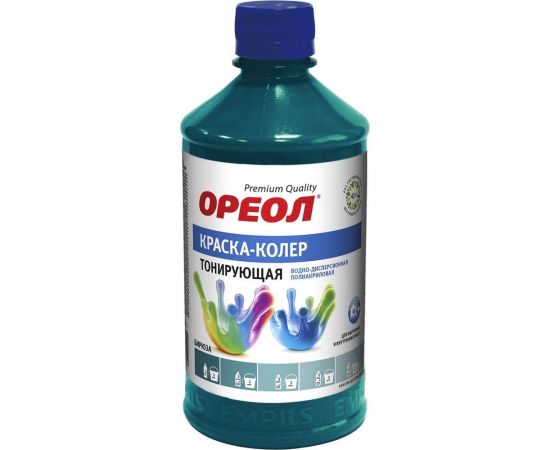 Тонирующая краска - колер ОРЕОЛ бирюза, 0.725 кг 5677 