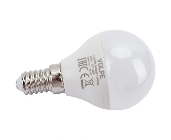 Светодиодная лампа Volpe. Форма шар, матовая. Серия Norma LED-G45-7W/WW/E14/FR/NR UL-00003820 