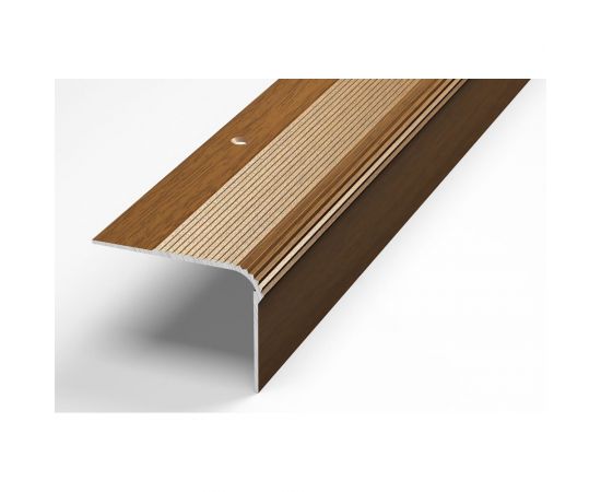 Порог угловой алюминиевый декоративный (54х41,8 мм, 1,35 м, Орех) ЛУКА УТ000000047 