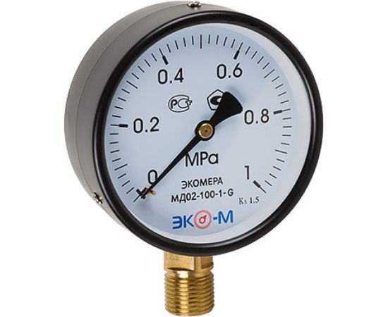 Манометр ЭКО-М Экомера G1/2 МД02-100-G-1МПа 