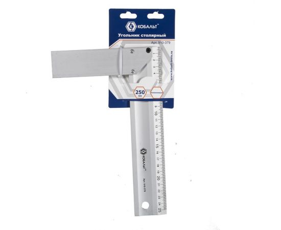 Столярный алюминиевый угольник 250 мм КОБАЛЬТ 910-379 – изображение 3