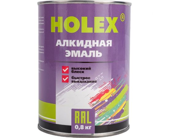 Алкидная автоэмаль HOLEX 303 защитная, 0.8 кг HAS-59038 – изображение 4