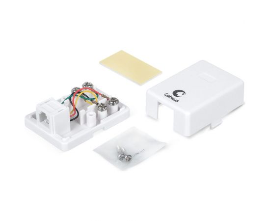 Одинарная внешняя телефонная розетка RJ-12(6P4C) Cabeus белая WS-6P4C-TEL-1 – изображение 4