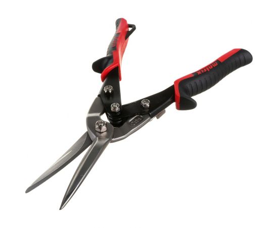 Ножницы по металлу MATRIX, удлиненные, 290 мм, прямой рез, CrMo, 2-комп. обрезиненные рукоятки PRO 78328 – изображение 4