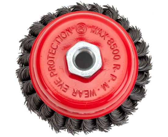 Щетка корщетка чашка YIDA 100 мм, М14, жесткая проволока TORGWIN T388917 – изображение 3