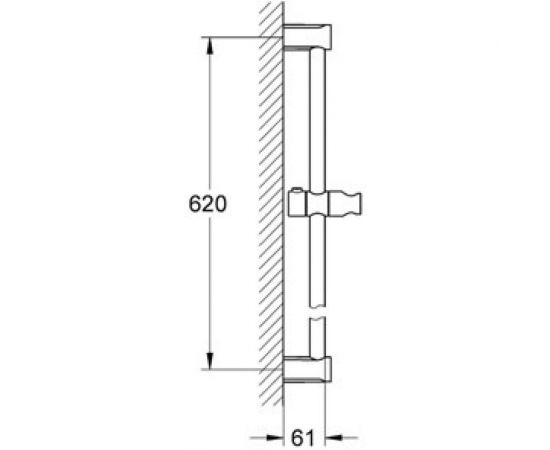 Душевая штанга GROHE 27521000 Tempesta Cosmopolitan 600 мм, хром 00000067874 – изображение 2