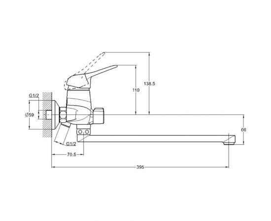 Смеситель для ванны G-lauf с поворотным изливом и душевой лейкой, хром KLO7-A048 – изображение 2