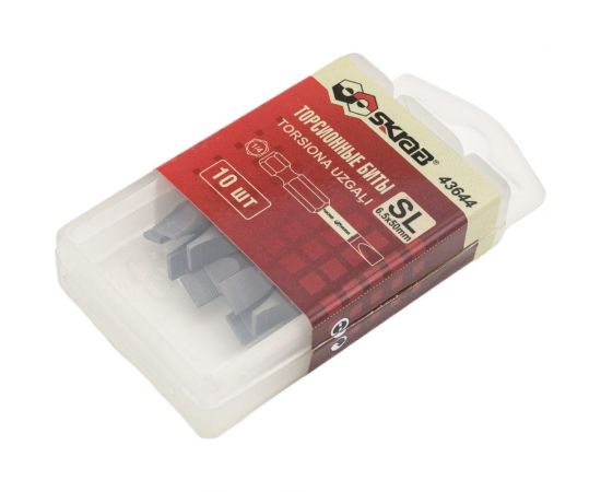 Биты торсионные красные (10 шт; SL6.5; 50 мм) SKRAB 43644 – изображение 9