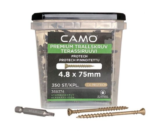 Саморезы Camo PREMIUM DECKING SCREW PROTECH 75x4.8 мм, C4, T25, 350 шт. 0368774 – изображение 3