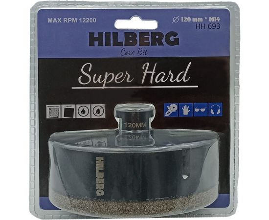 Коронка алмазная Super Hard 120 мм, M14 Hilberg HH693 – изображение 2