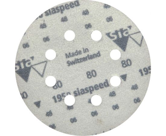 Круг шлифовальный на липучке siaspeed 1950 (50 шт; 125 мм; 8 отверстий; P80) sia Abrasives ss50-125-8-080 – изображение 3