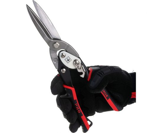 Ножницы по металлу MATRIX, удлиненные, 290 мм, прямой рез, CrMo, 2-комп. обрезиненные рукоятки PRO 78328 – изображение 2