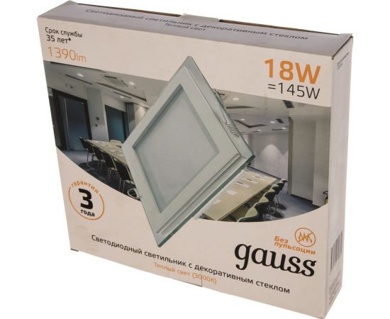 Квадратный светильник Gauss с декоративным стеклом 948111118 – изображение 2