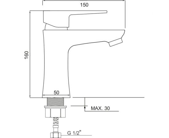 Смеситель для умывальника РМС из высокопрочного пластика PL6-001F – изображение 2