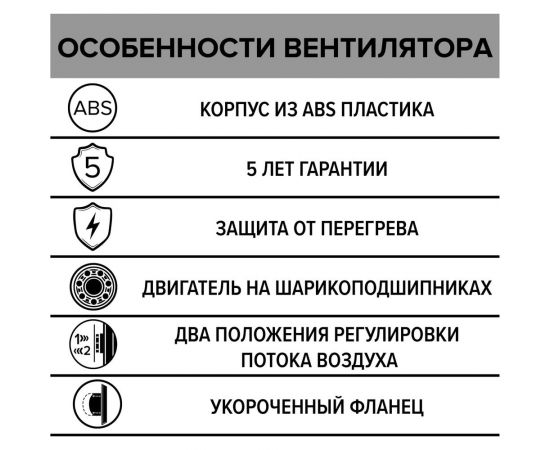 Бытовой вентилятор ERA D125, двигатель на ш/п DISC 5 BB 90-07137 – изображение 4