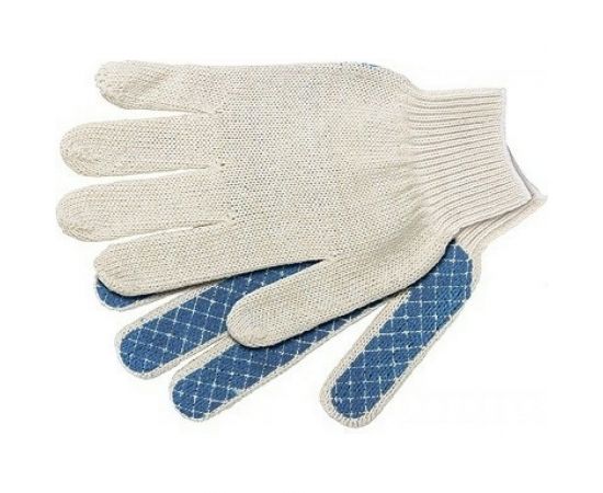 Трикотажные перчатки Россия ПВХ-покрытие Шахматный облив, 10 класс 67776 