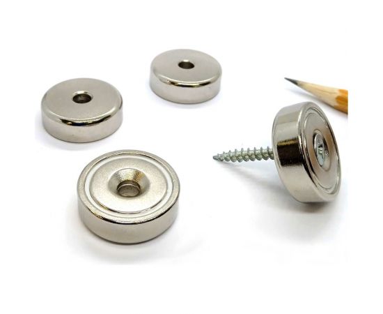 Магнитное крепление с зенковкой Проф-магнит А25, сцепление 14 кг, 4 шт. PMYP-A-25 