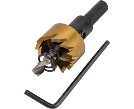 Коронка HSS с нитридтитановым покрытием по металлу 22 мм DENZEL 724103 