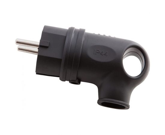 Угловая вилка АБК-СИЛА с кольцом каучук 16А 220В с заземляющим контактом IP- 44 2903002 