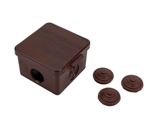 Распаячная коробка IEK км 65x65x50мм о/к ip54 4 вв. дуб UKO31-065-065-050-K24-54 