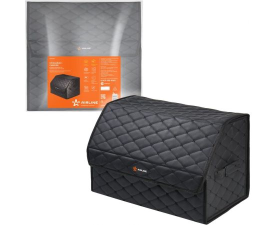 Органайзер-саквояж в багажник Airline стеганный ромб, черный ADSO003 – изображение 7