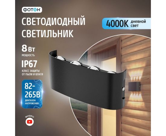 Светодиодный накладной светильник ФОТОН SLO- 8W4000K-B, черный 24740 – изображение 5